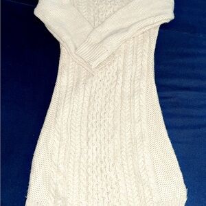 Elegant Cream Cable Knit Sweater Dress